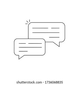 Icono de conversación de contorno de vector aislado en fondo blanco. Pictograma de diálogo de logotipo de línea. Símbolo de burbuja de voz para el diseño del sitio web, logotipo, aplicación, interfaz de usuario. Ilustración de trazo editable.