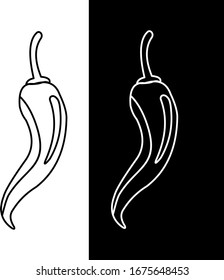 Vector outline of chilies for graphic designer logos and web pages.