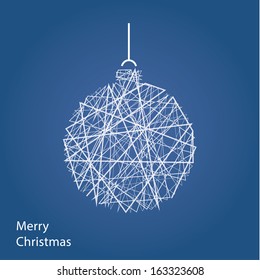 Vector outline Christmas decoration. Modern Christmas background with place for your content. Christmas decoration. Minimalistic Christmas motive.
