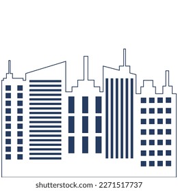 vector outline of city buildings suitable for background, icon, symbol etc