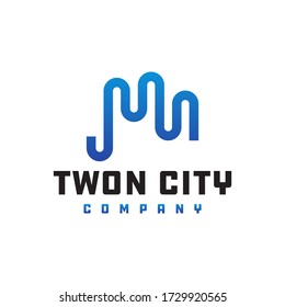 vector outline city logo design
