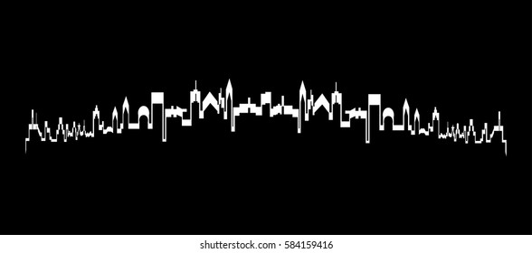 Vector outline cityscape silhouette
abstract illustration 