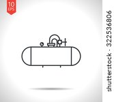 Vector outline classic grey cistern icon on white background 