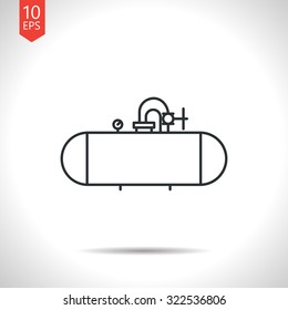 Vector outline classic grey cistern icon on white background 