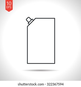 Vector outline classic grey mayonnaise plastic package icon on white background 