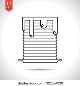 Vector outline classic grey pancakes breakfast icon on white background 