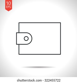 Vector outline classic grey purse icon on white background 