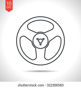 Vector outline classic grey retro bobbin icon on white background 