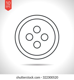 Vector outline classic grey tailor button icon on white background 