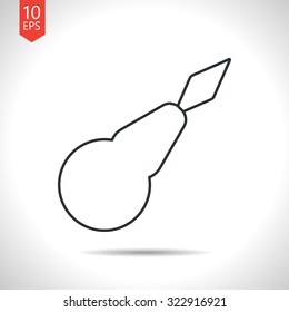 Vector outline classic grey tailor needle threader icon on white background 