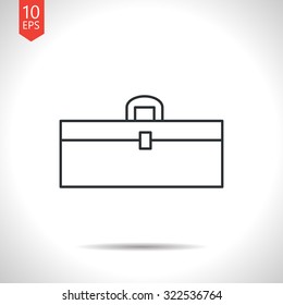 Vector outline classic grey toolkit icon on white background . Industrial equipment 