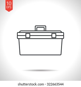 Vector outline classic grey toolkit icon on white background . Industrial equipment 