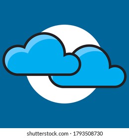 Vector outline of clouds. Can be used for icons for the weather, illustrations on t-shirts, books, feed content, posters and other publications.