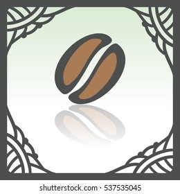 Vector outline coffee bean food icon in hand drawn frame. Elements for mobile concepts and web apps. Modern infographic logo and pictogram.