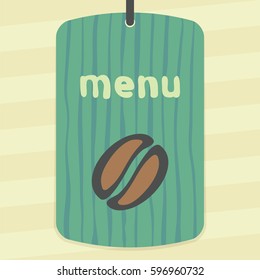 Vector outline coffee bean food icon on label with hand drawn striped background. Elements for mobile concepts and web apps. Modern infographic logo and pictogram.