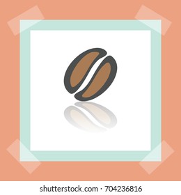 Vector outline coffee bean food icon on white sticker. Elements for mobile concepts and web apps. Modern infographic logo and pictogram.