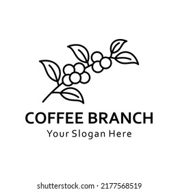 vector outline coffee branch logo