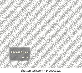 Vector outline the concept of halftone lines, rounded shapes empty. Abstract non-filled stripes, monochrome overlay style, pattern. Isolated background.