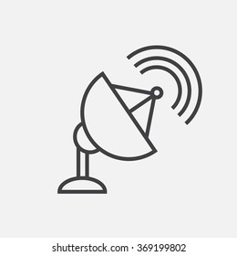 Vector outline contour icon of space satellite. Satellite illustration. Outline space icon. Vector  contour astronautics icon.