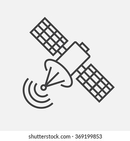 Vector outline contour icon of space satellite. Satellite illustration. Outline space icon. Vector  contour astronautics icon.