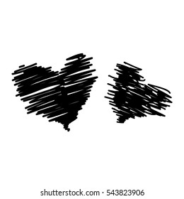 Vector outline couple hearts icon
doodle