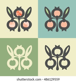 Vector outline cranberry food icon with watercolor fill. Elements for mobile concepts and web apps. Modern infographic logo and pictogram.
