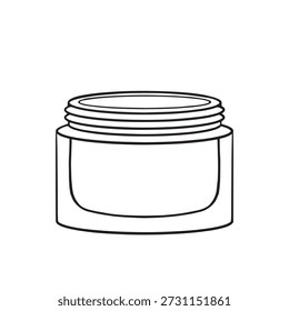 Esquema de Vector de un tarro de nata, cosméticos, ilustración