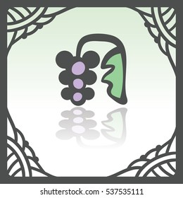 Vector outline currant fruit food icon in hand drawn frame. Elements for mobile concepts and web apps. Modern infographic logo and pictogram.