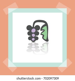 Vector outline currant fruit food icon on white sticker. Elements for mobile concepts and web apps. Modern infographic logo and pictogram.