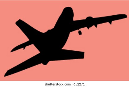 a vector outline of a departing jet