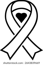 Vector outline design of mental health awareness ribbon with transparency