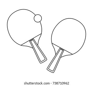 Vector outline design of table tennis bats and ball