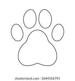 Vector outline of a dog or cat paw print – minimal and playful design for pet services, kids’ books, or DIY stickers.