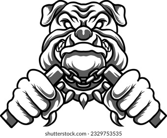 vector outline dog fighter illustration design