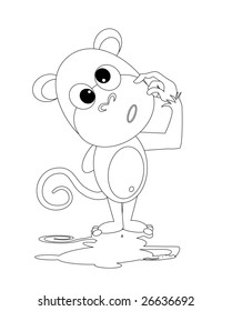 vector outline of a dorky monkey