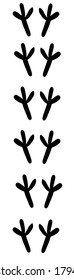 
dibujo del contorno vectorial del patrón de huellas de pájaros de color negro