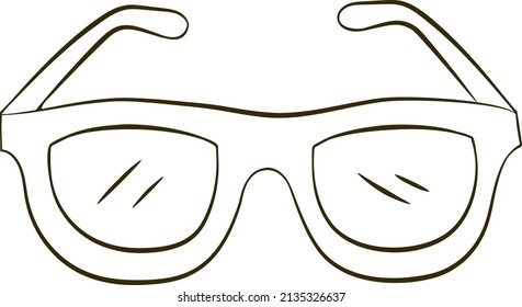 vector outline drawing of glasses