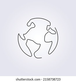 A vector of the outline of the earth planet against the white background