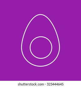 Vector outline egg icon on color background 