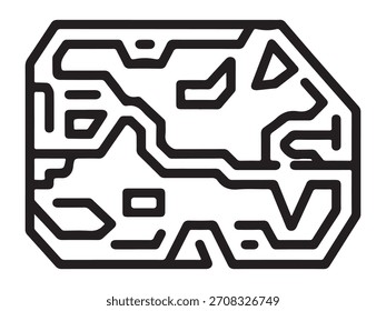 A vector outline of an esports team tactics board, suitable for strategic planning and analysis, with multiple color variations.