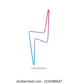 Icono de luz de flash de contorno del vector Aislado en fondo blanco. Icono de linterna eléctrica en línea de gradiente de colores neones. Icono de luz eléctrica o símbolo de energía. Logo del concepto de tecnología y energía.