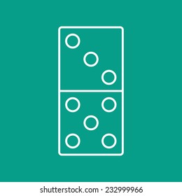 Vector outline flat isolate domino icon. Eps10