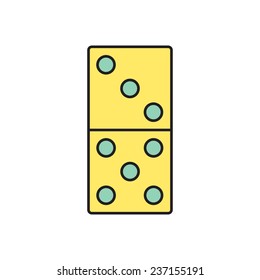 Vector outline flat isolate domino icon. Eps10