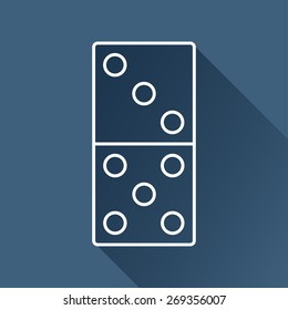 Vector outline flat isolate domino icon. Eps10