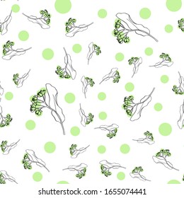 Vector outline floral seamless pattern. Hand drawn eco concept. Abstract nature background. Contour ornament for print cup, textile, wallpaper, banner, wrapping, web, scrapbook, cover, cafe menu, flier