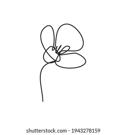 vector outline flower. single line drawing, floral logo