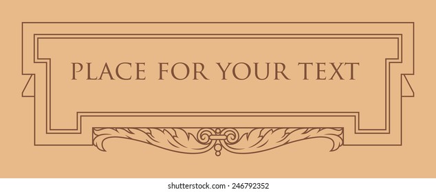 Vector outline frame, elegant vignette, design element and page decoration