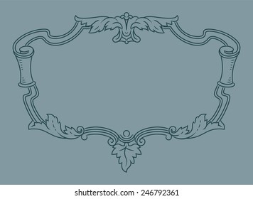 Vector outline frame, elegant vignette, design element and page decoration