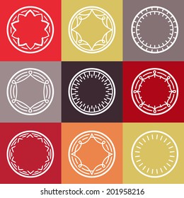 vector outline frames - abstract monogram templates -badge templates - logo design template