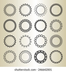 Vector outline frames, logo and badge templates.